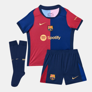 FC Barcelona Dětské Domácí Dres Komplet 2024/25 – Krátký Rukáv